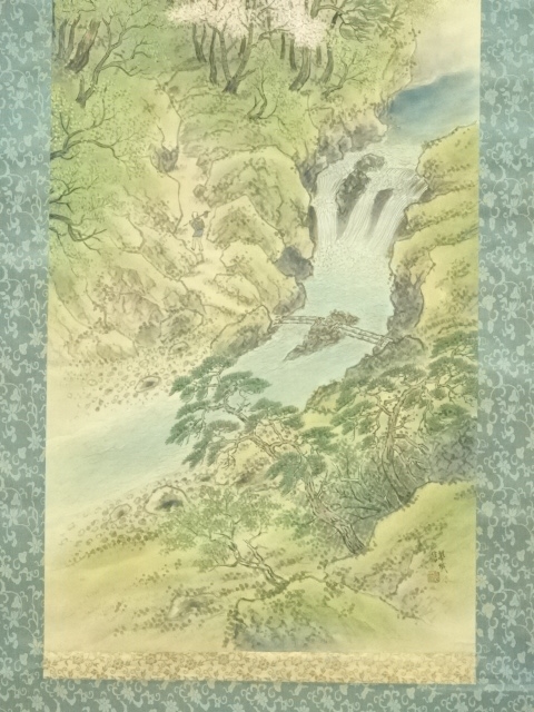 肉筆 彩色山水 絵画 日本画 彩色山水 （田崎春瑤） 【肉筆】【日本画】【日本の